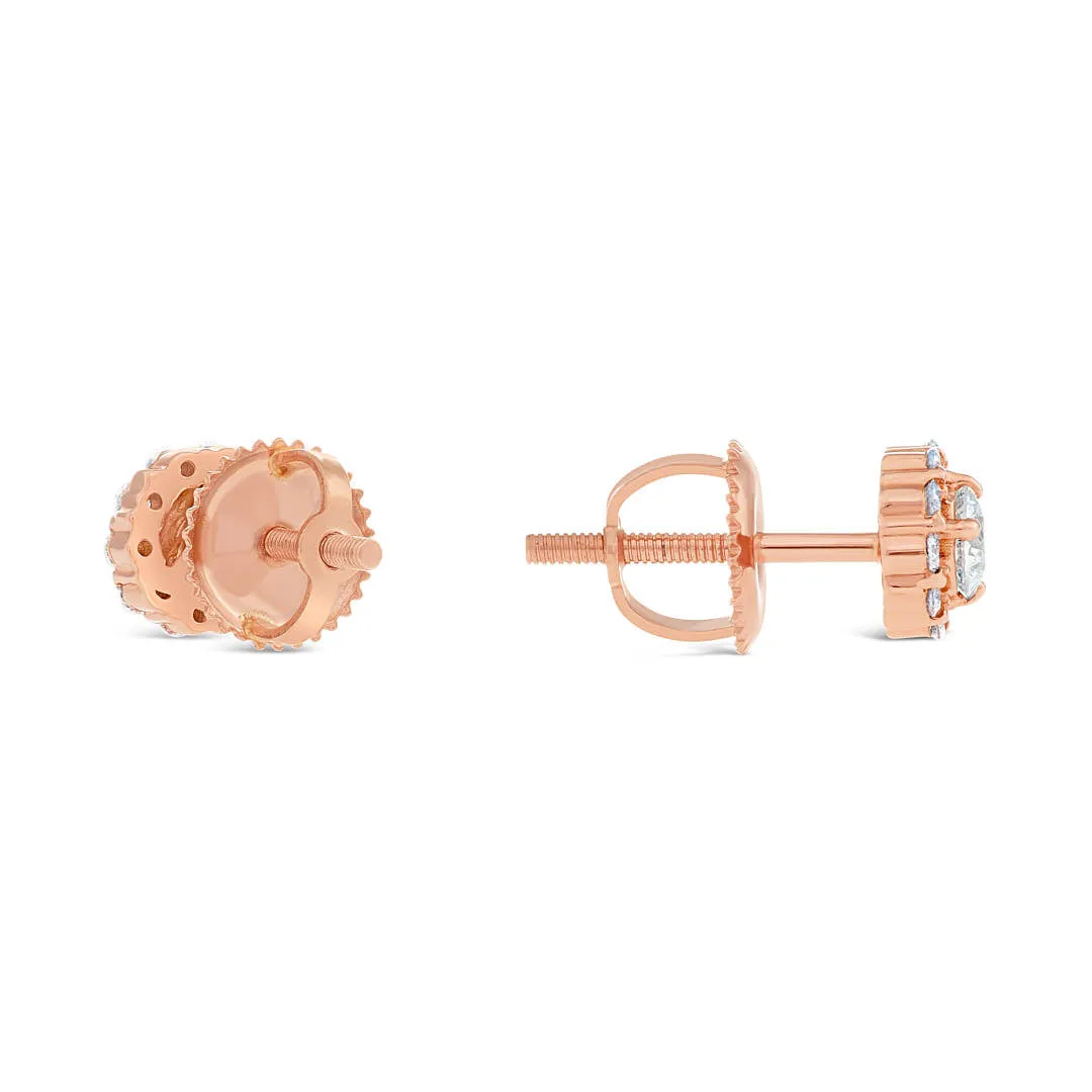 1/2ct Diamond Cluster Studs in Solid Gold