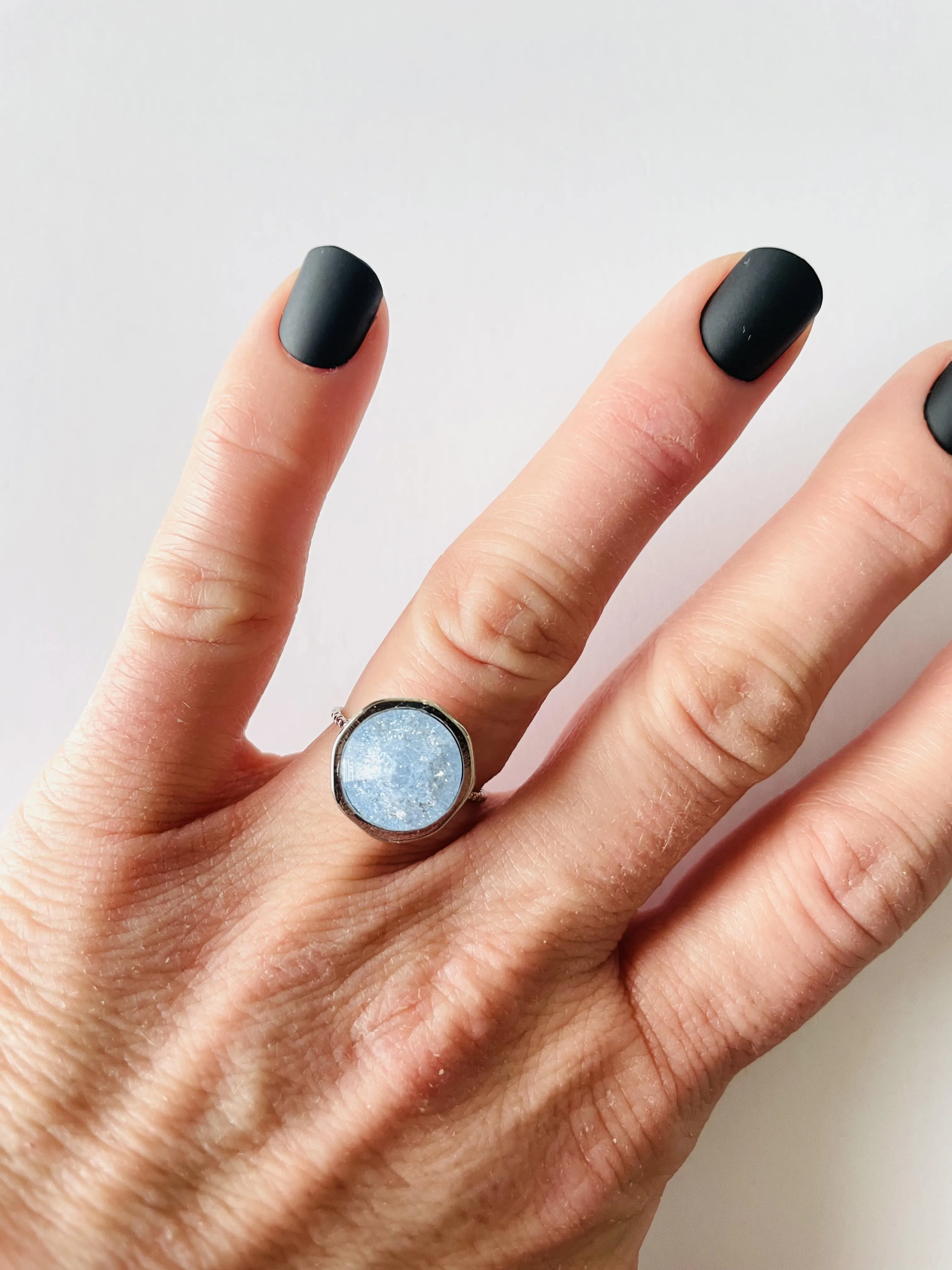 12mm Simple Solitaire Ring in Sapphire Ice