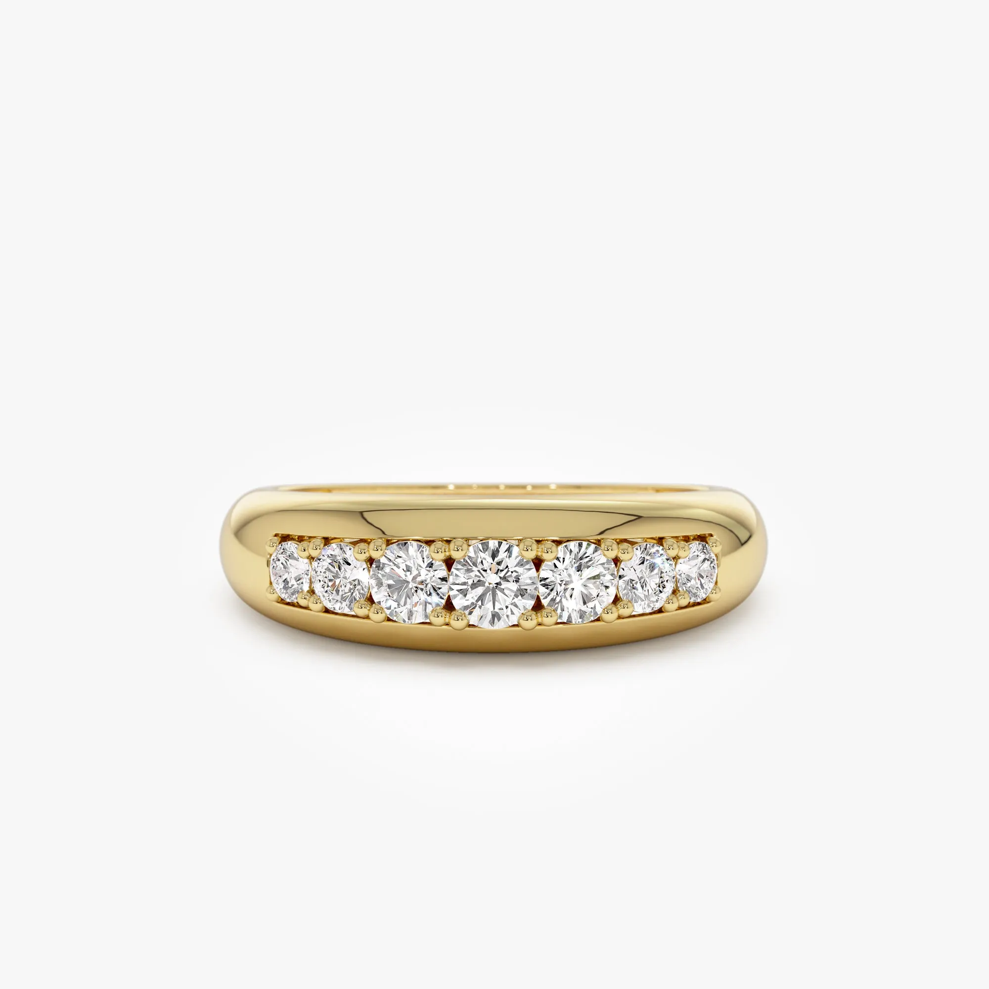 14k Dome Diamond Ring