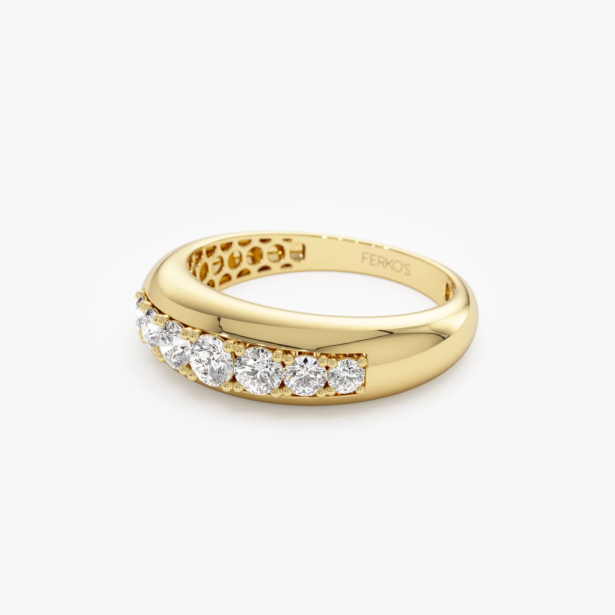 14k Dome Diamond Ring