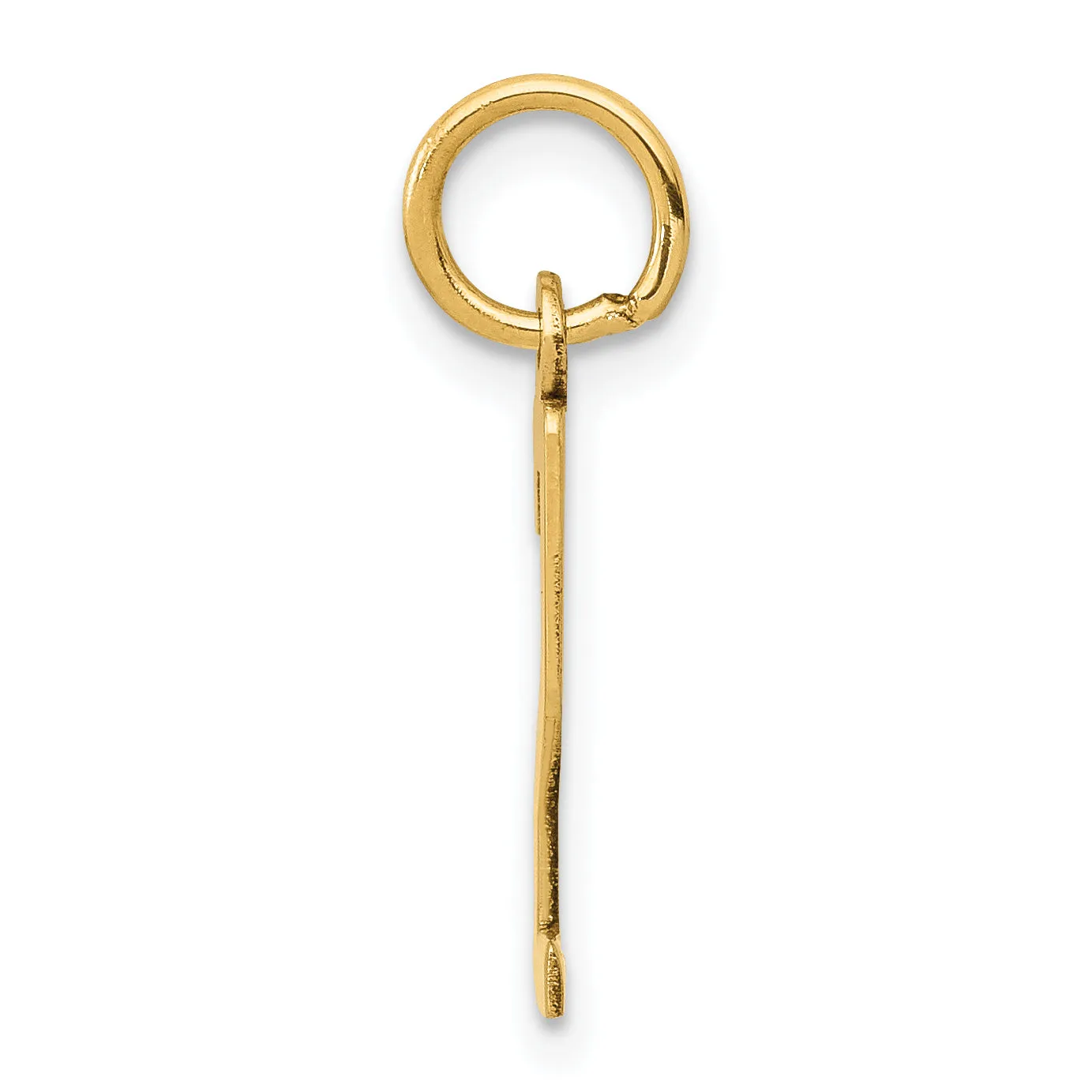 14K Gold Elongated Number 2 Charm  Polished, Laser-Cut, Small Themed Design