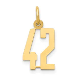 14K Gold Polished Elongated Charm Laser-Cut Small Themed Design