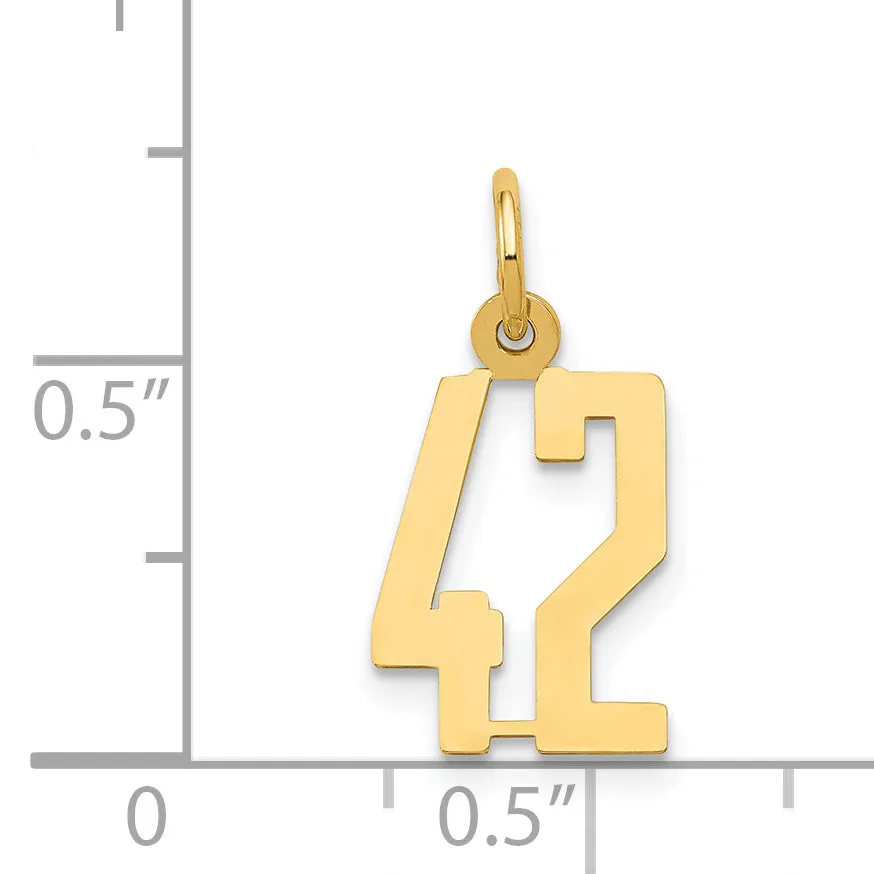 14K Gold Polished Elongated Charm Laser-Cut Small Themed Design