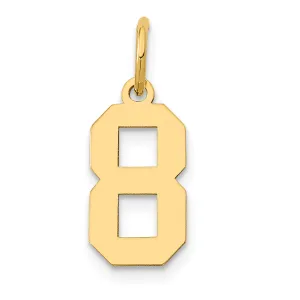 14K Gold Polished Number 8 Charm  Small, Laser-Cut, Elegant Finish