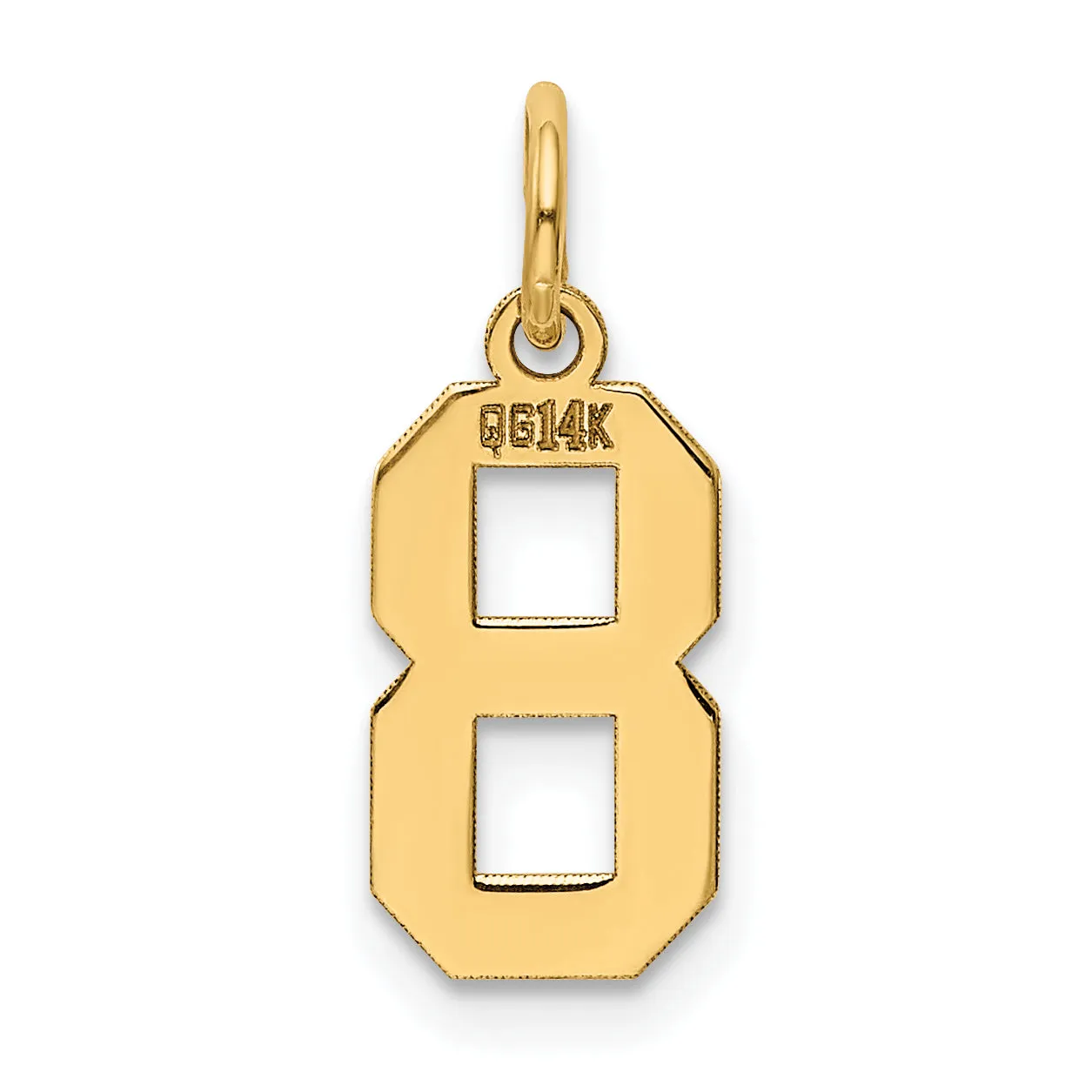 14K Gold Polished Number 8 Charm  Small, Laser-Cut, Elegant Finish