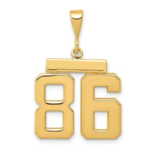 14K Gold Polished Number 86 Charm Medium Sized Classic