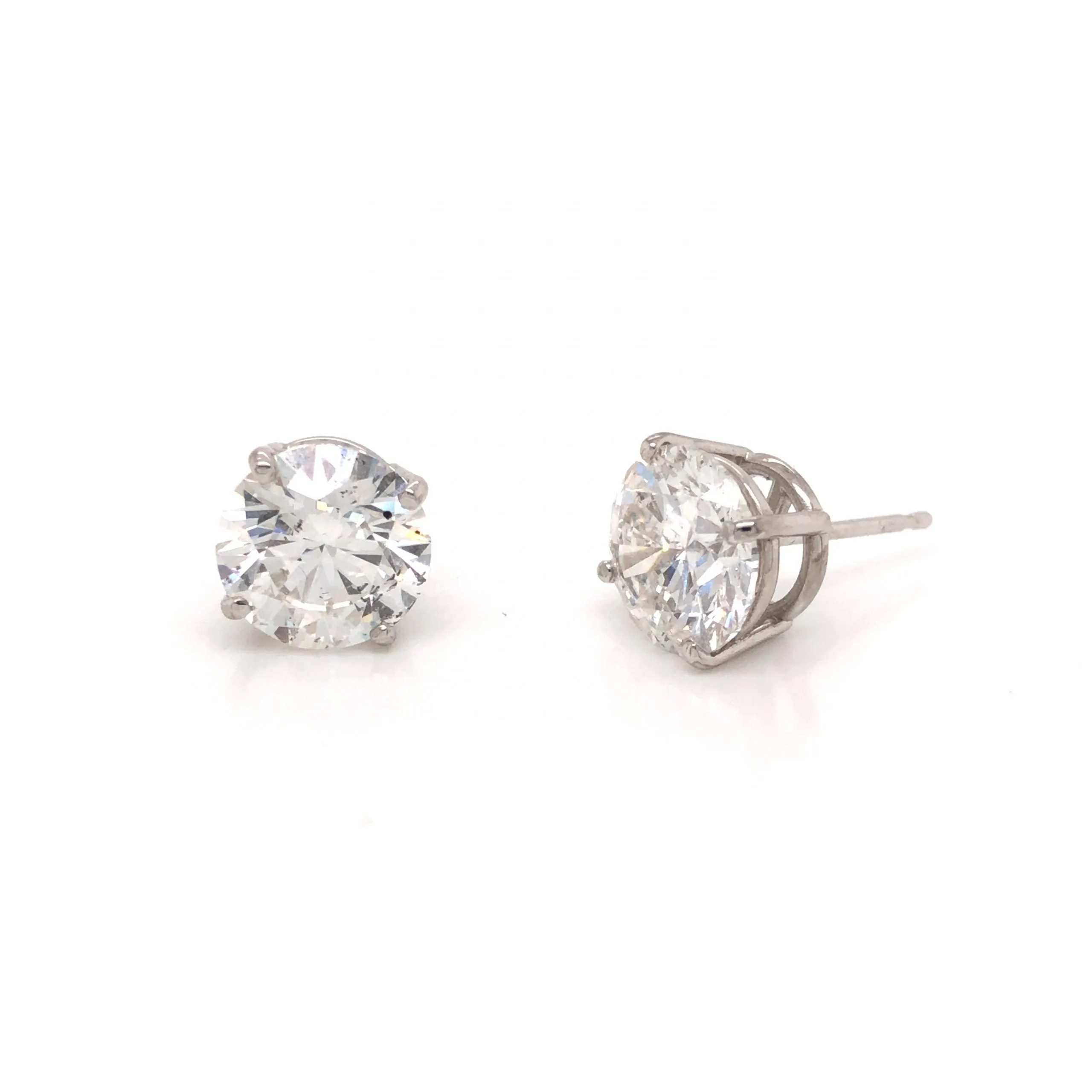 4.10 GIA Diamond Stud Earrings in 14k White Gold