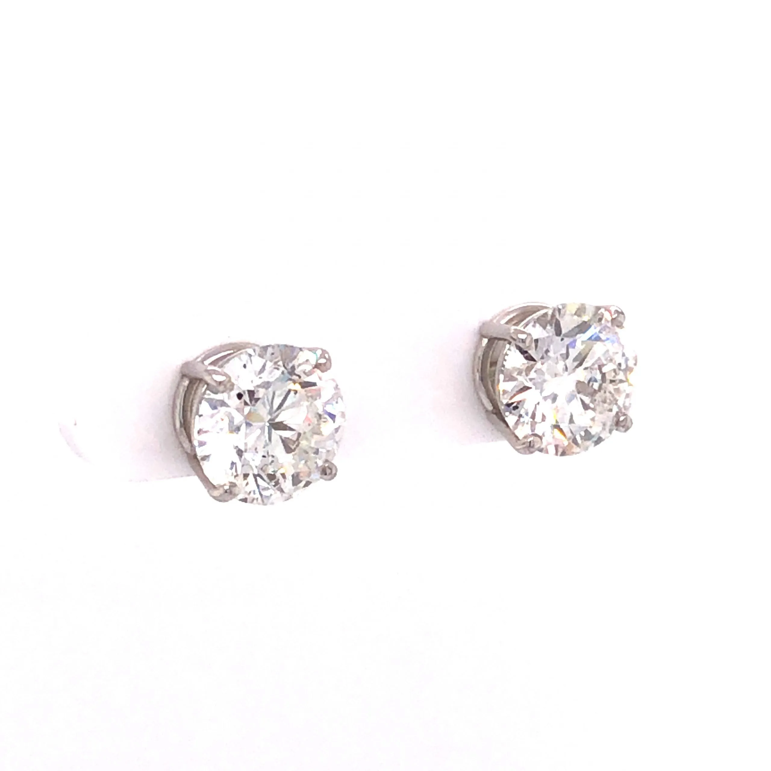 4.10 GIA Diamond Stud Earrings in 14k White Gold
