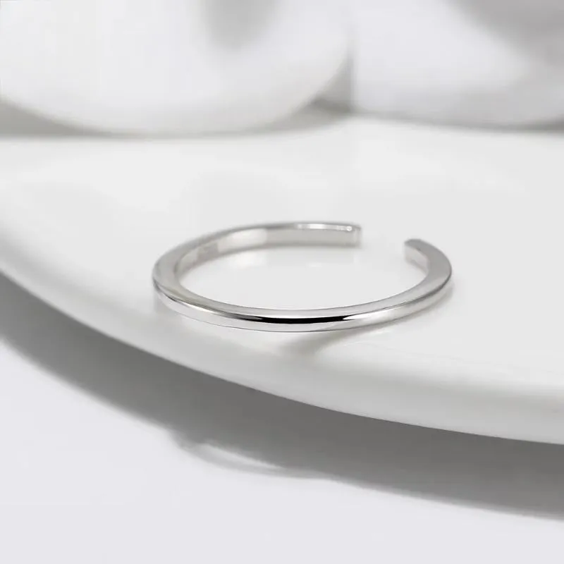 925 Sterling Silver Minimalism Tiny Stacking Finger Rings for Women