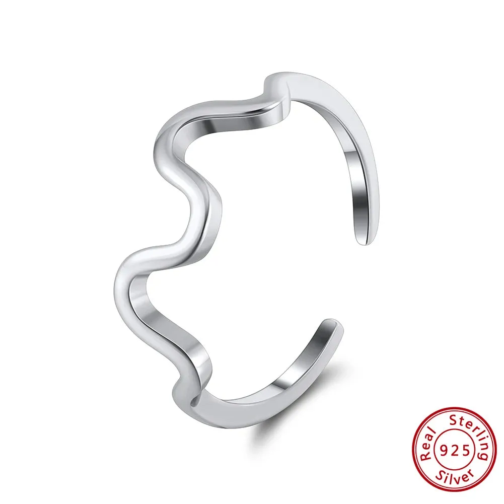 925 Sterling Silver Minimalism Tiny Stacking Finger Rings for Women
