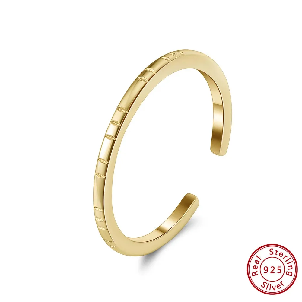 925 Sterling Silver Minimalism Tiny Stacking Finger Rings for Women