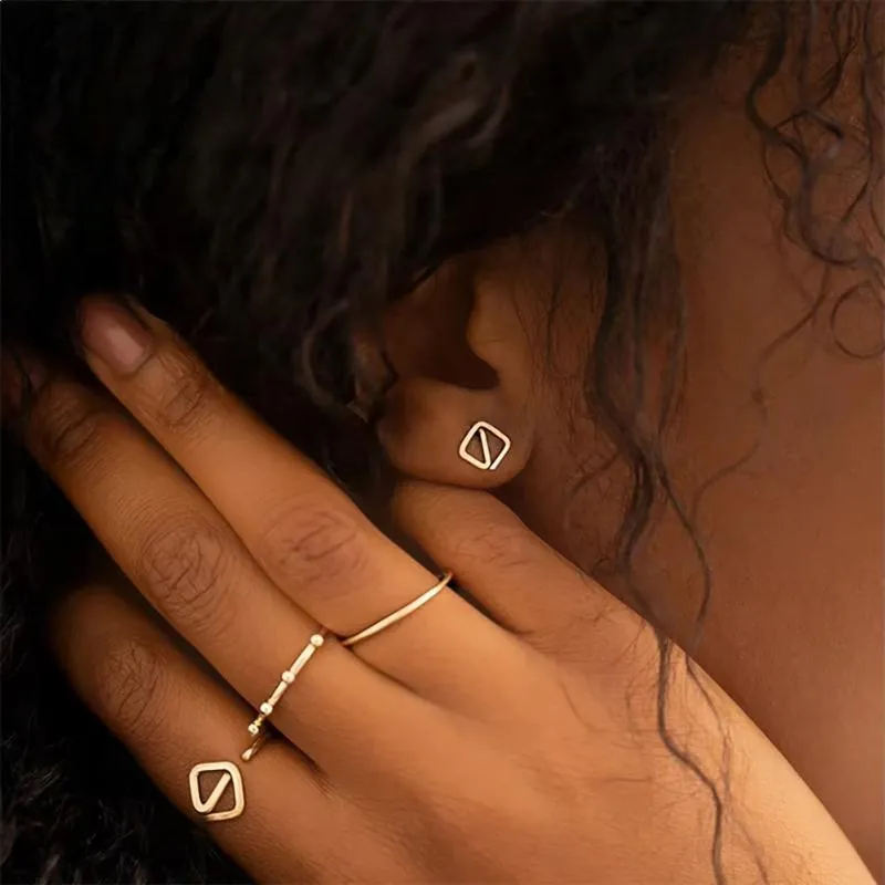 925 Sterling Silver Minimalism Tiny Stacking Finger Rings for Women