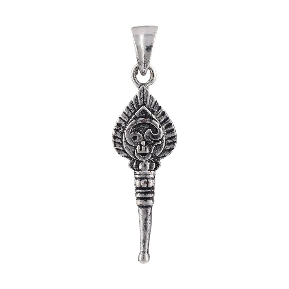 925 Sterling Silver Oxidized Lord Murugan Om Vel Pendants for Men and Women