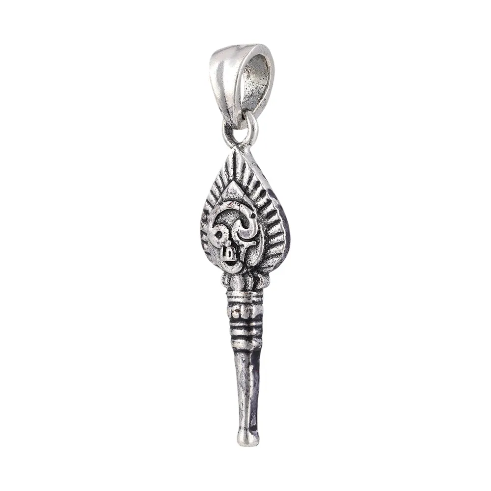 925 Sterling Silver Oxidized Lord Murugan Om Vel Pendants for Men and Women