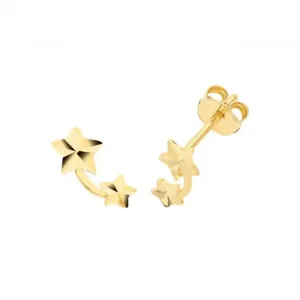 9ct Yellow Gold D/Cut Star Studs ES653