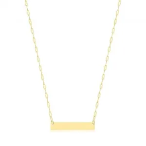 9ct Yellow Gold Paperclip Chain ID Necklet NK439