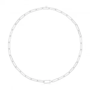 Acotis Silver Necklace Rhodium Plated Paperclip Link G3403rh