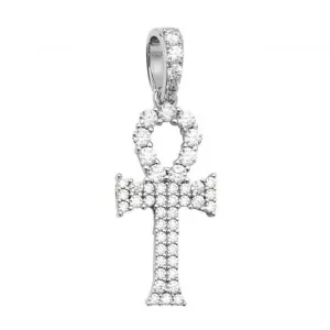 Acotis Silver Pendant Egyptian Cross Zirconia G61005
