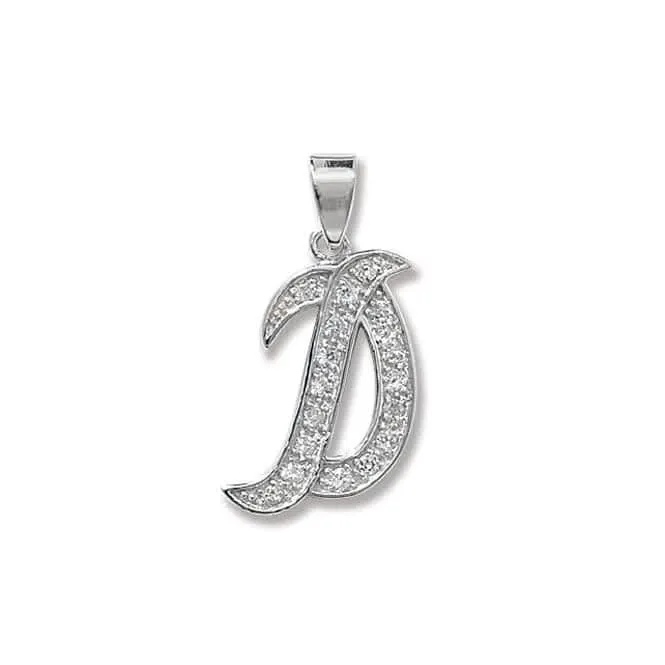 Acotis Silver Pendant Zirconia Initial G6128/D