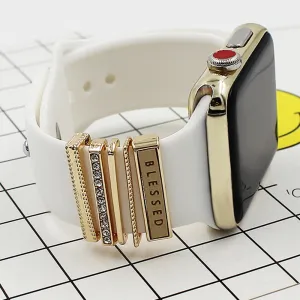 Apple Watch Band Charm Blessed Engraved Decorative Rings Loops Charms Watch Band Jewelry Accessory
