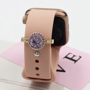 Apple Watch Band Charm Turnable Purple Wreath Decorative Rings Loops Charms Watch Band Jewelry Accessory