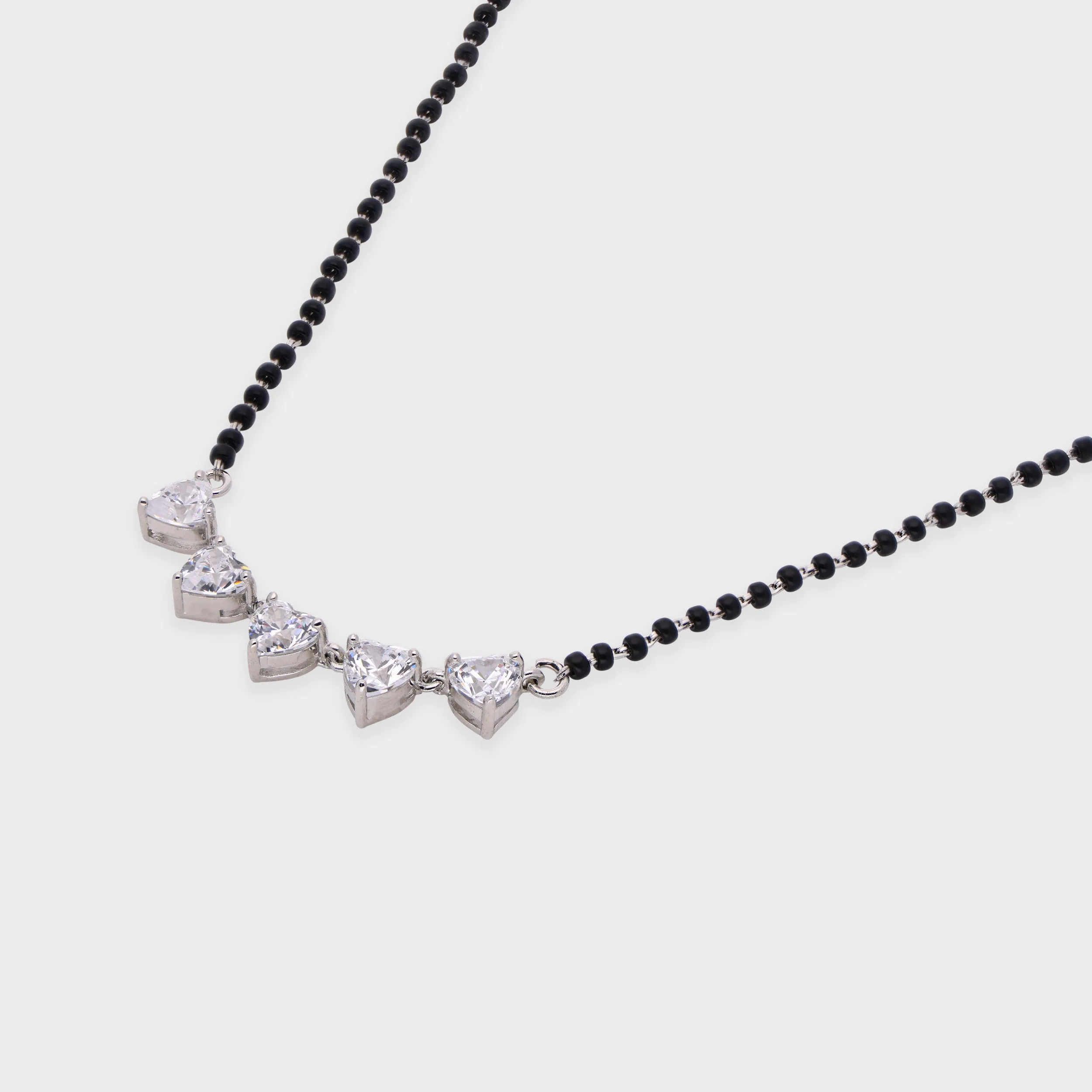 Astra Trilliant Cluster Mangalsutra in Sterling Silver | SKU : 0003535431