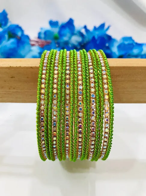 Attractive Green Colored Traditional Ethnic Wear Bangles For Women