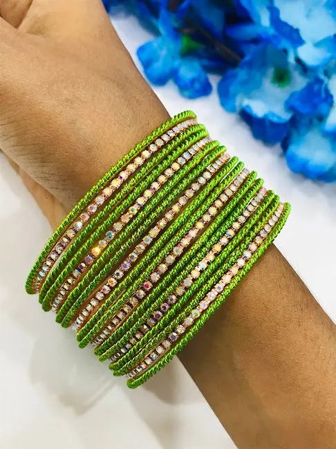 Attractive Green Colored Traditional Ethnic Wear Bangles For Women