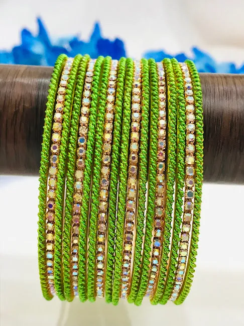 Attractive Green Colored Traditional Ethnic Wear Bangles For Women