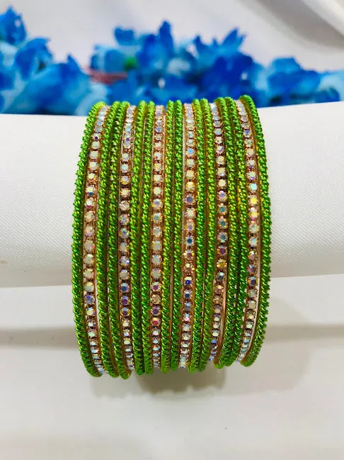 Attractive Green Colored Traditional Ethnic Wear Bangles For Women