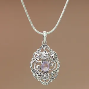 Balinese Romance Amethyst pendant necklace