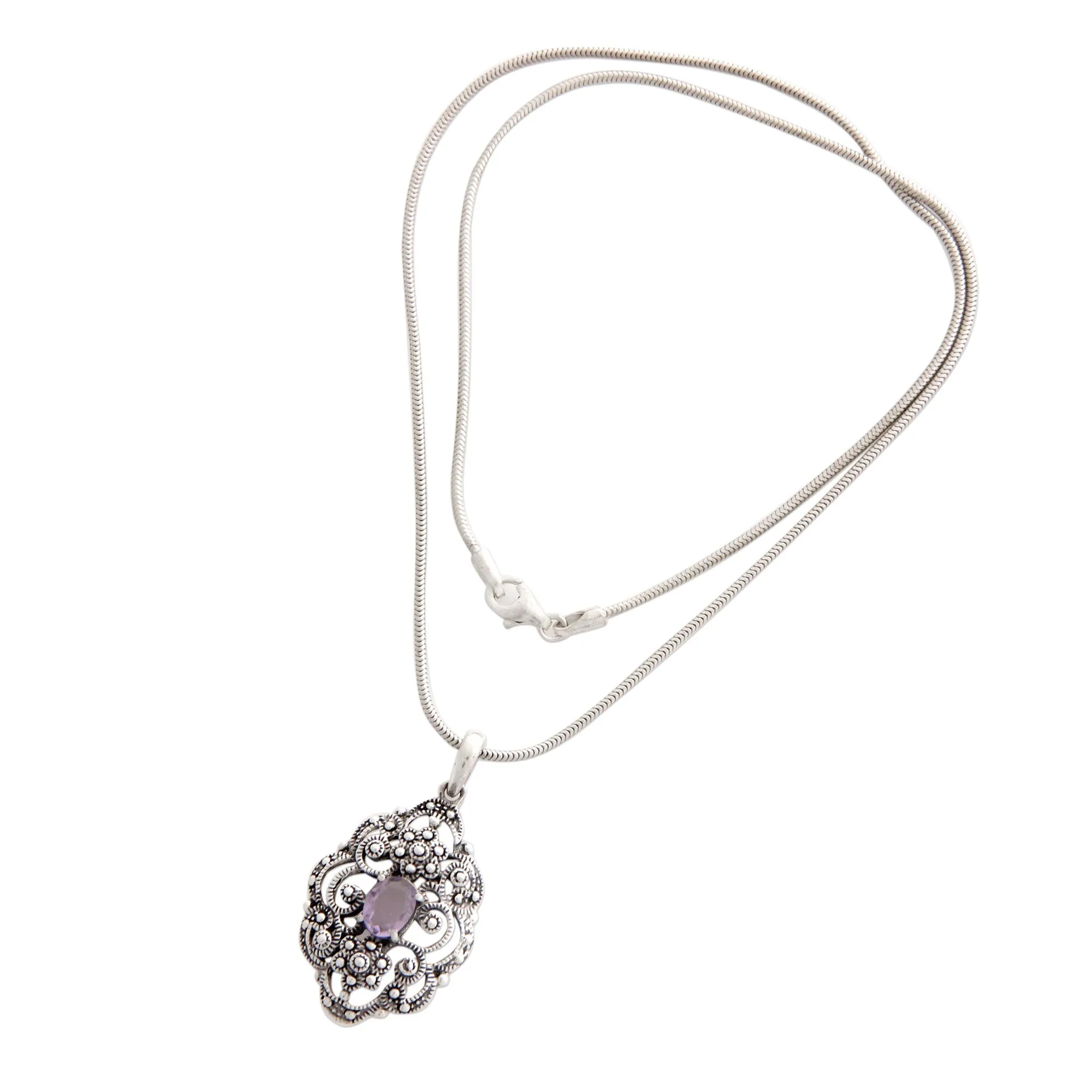 Balinese Romance Amethyst pendant necklace