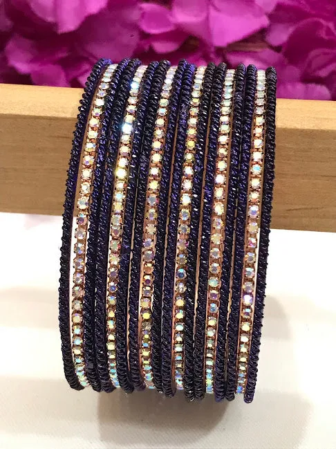Beautiful Dark Blue Colored Traditional Wear Bangles For Women