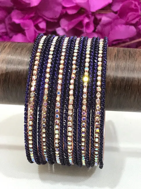 Beautiful Dark Blue Colored Traditional Wear Bangles For Women