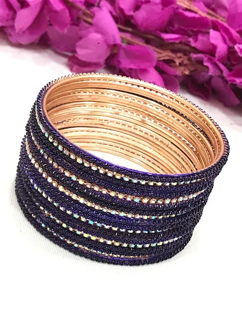 Beautiful Dark Blue Colored Traditional Wear Bangles For Women