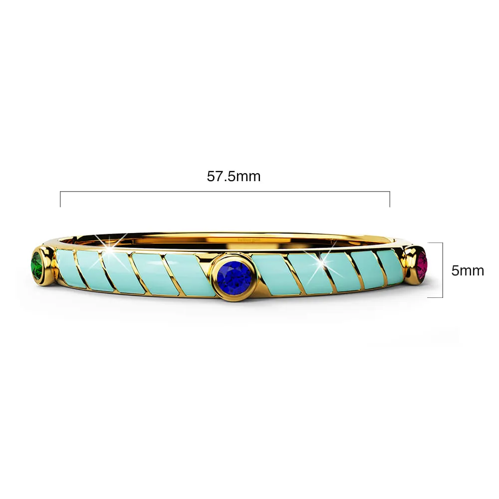 Boxed Luminous Enamel Gold 3 Bangles Set