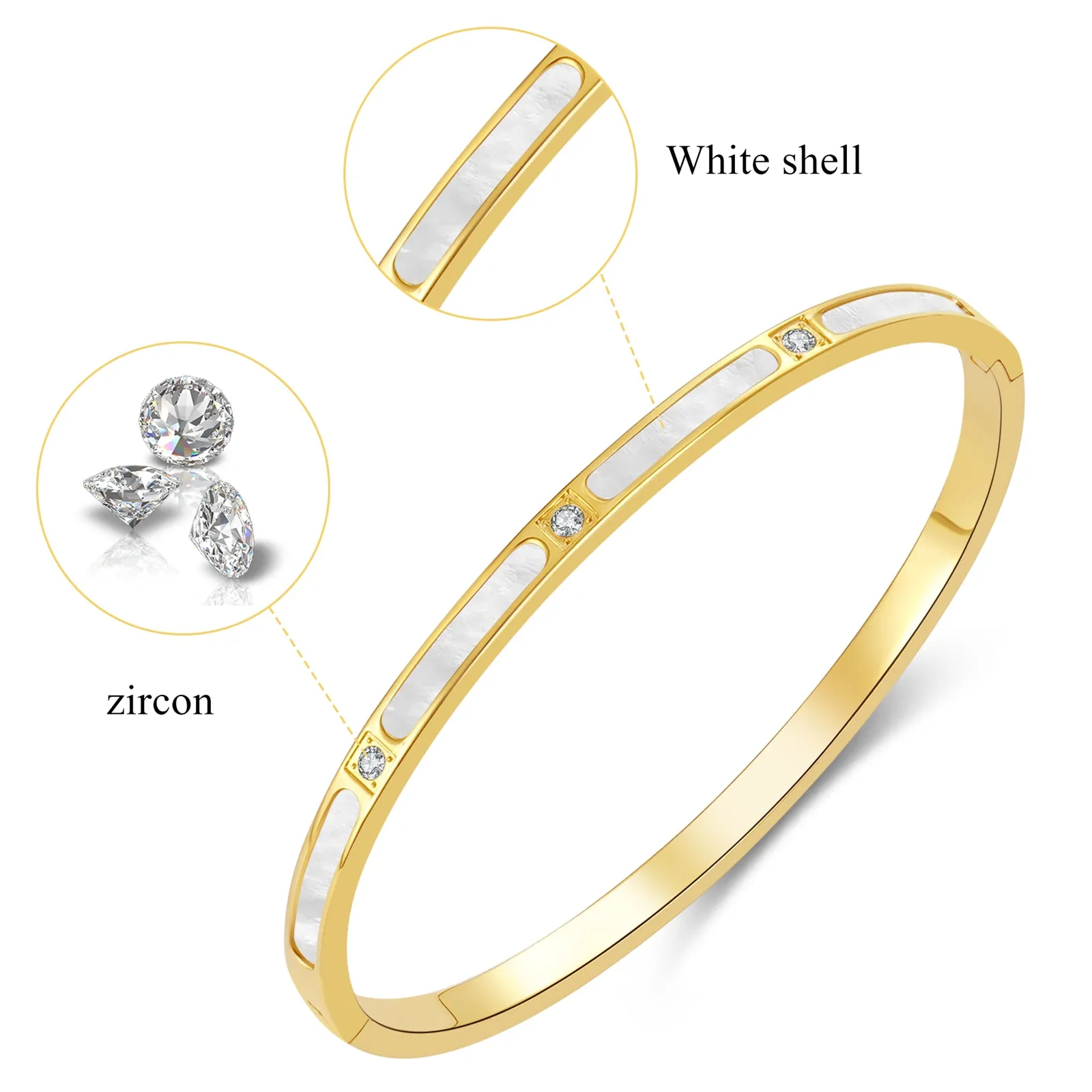 Bracelets for Women - 18k Gold bracelet - Love Bangle Bracelets, Non-Tarnish Gold Bangles, Stainless Steel Jewelry - Fashion Accessories for Women's Style