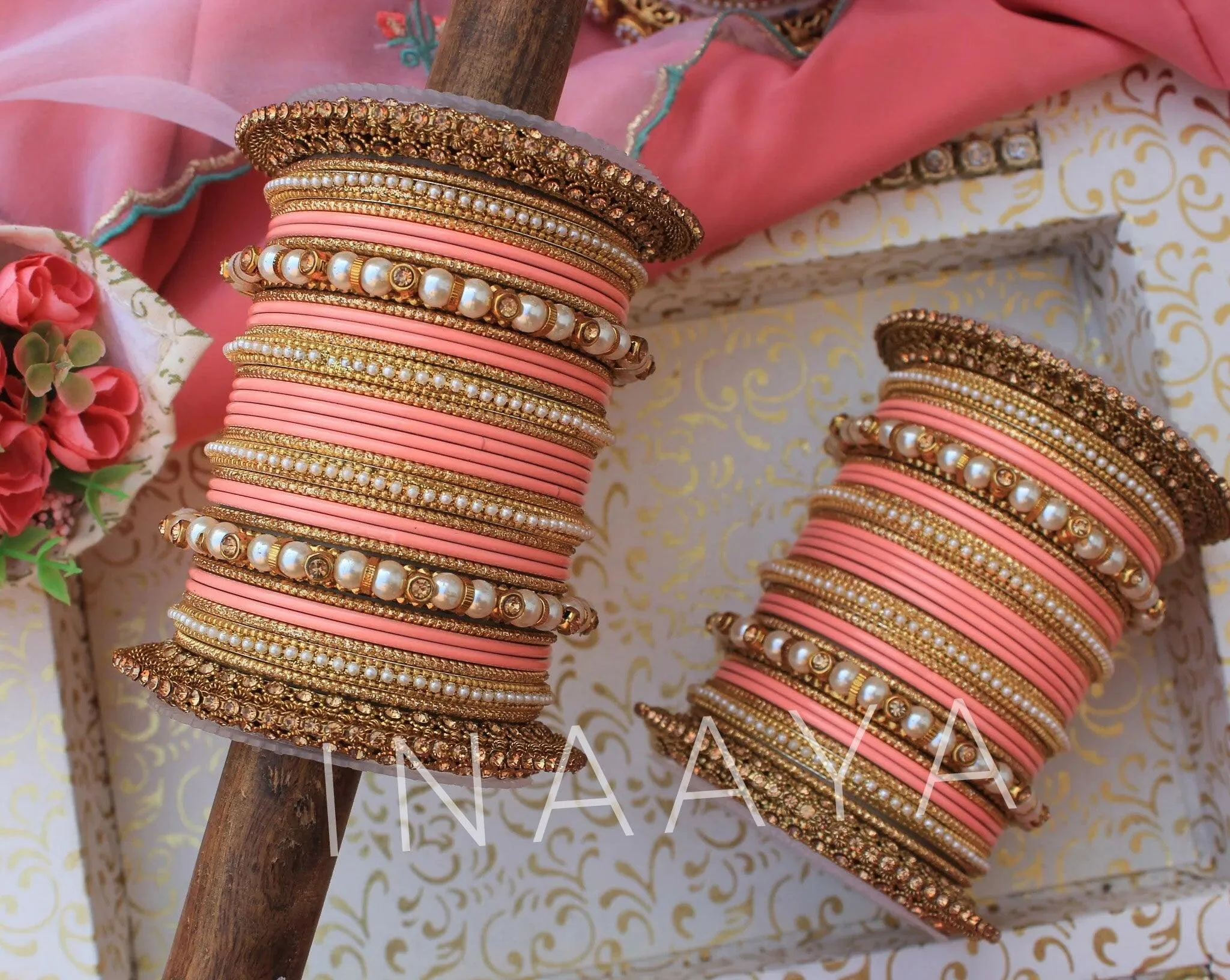 Bridal Bangles Set with Pacheli Kada, Bridal Bangles