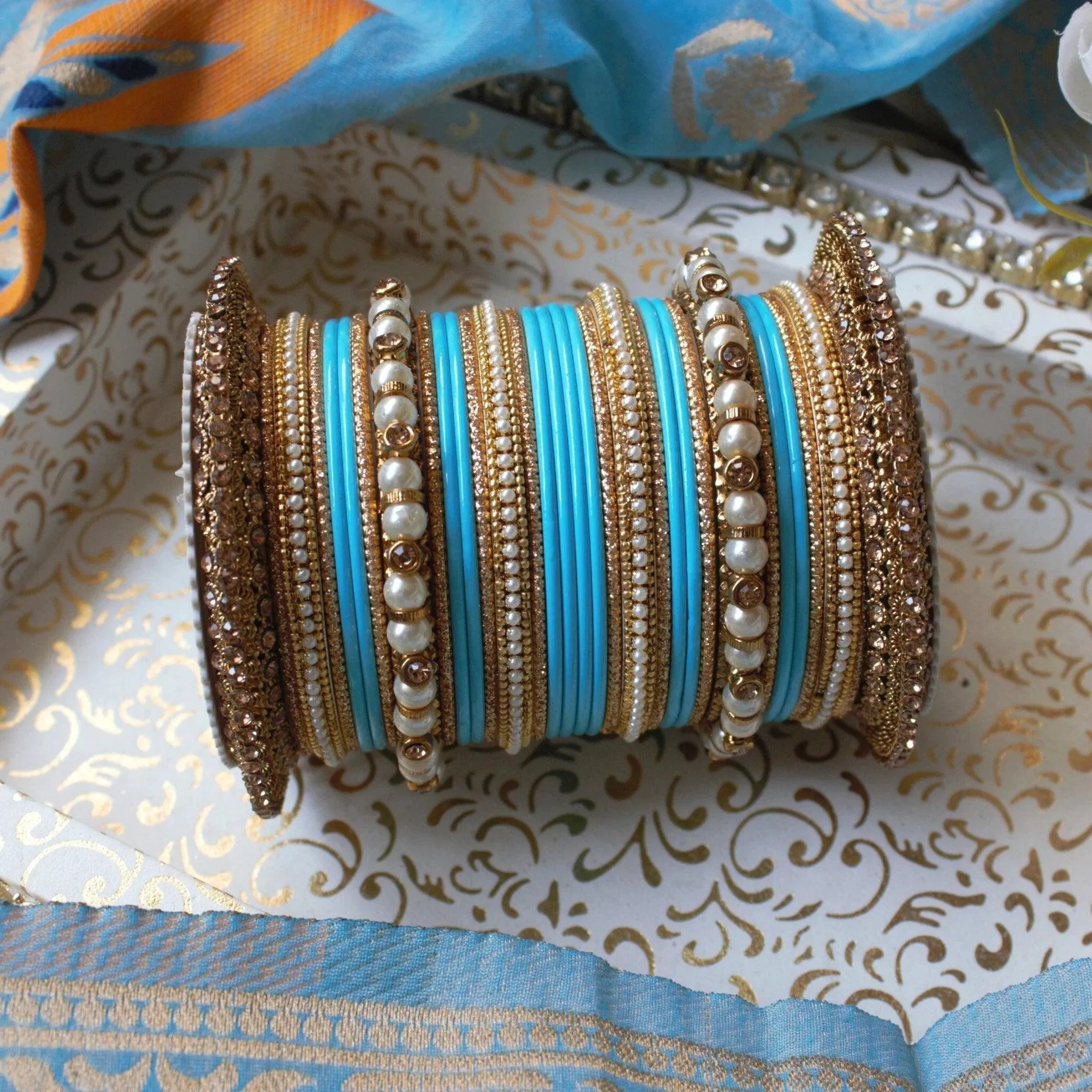 Bridal Bangles Set with Pacheli Kada, Bridal Bangles