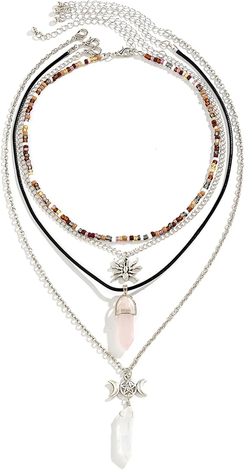 Butterfly Necklace Dainty Pearl Necklace for Women Boho Butterfly Choker Necklace Rhinestone Beaded Necklace Trendy Butterfly Gifts for Women