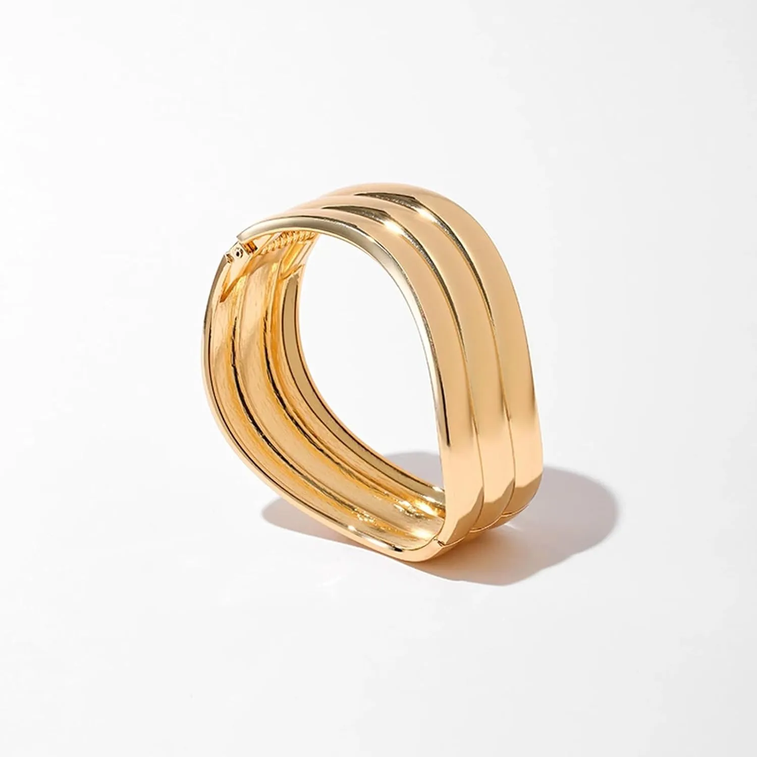 Chunky Gold Bangle Bracelets for Women Hammered Texture Cuff Bangles Wrist Wrap Bangle Bracelet Jewelry