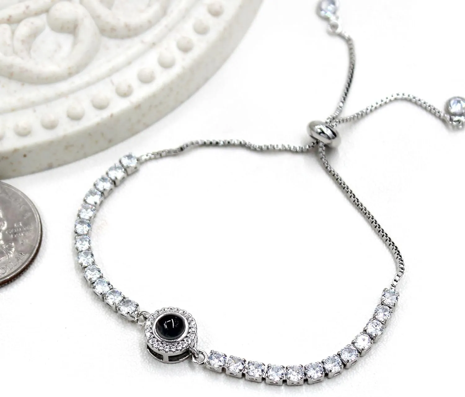Classic Tennis Bracelet with 100 Different Language I Love You Bracelets for Women Platinum Plated/Gold Plated/Rose Gold Plated Jewelry Gift for Wife Best Friends Sisters 1 2pc