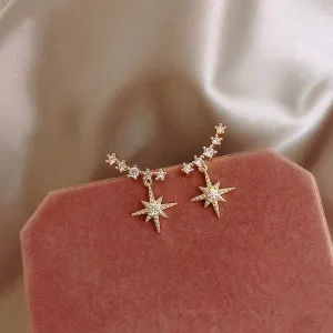 contracted delicate crystal Star temperament Drop earrings