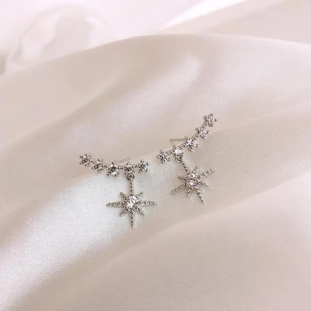 contracted delicate crystal Star temperament Drop earrings