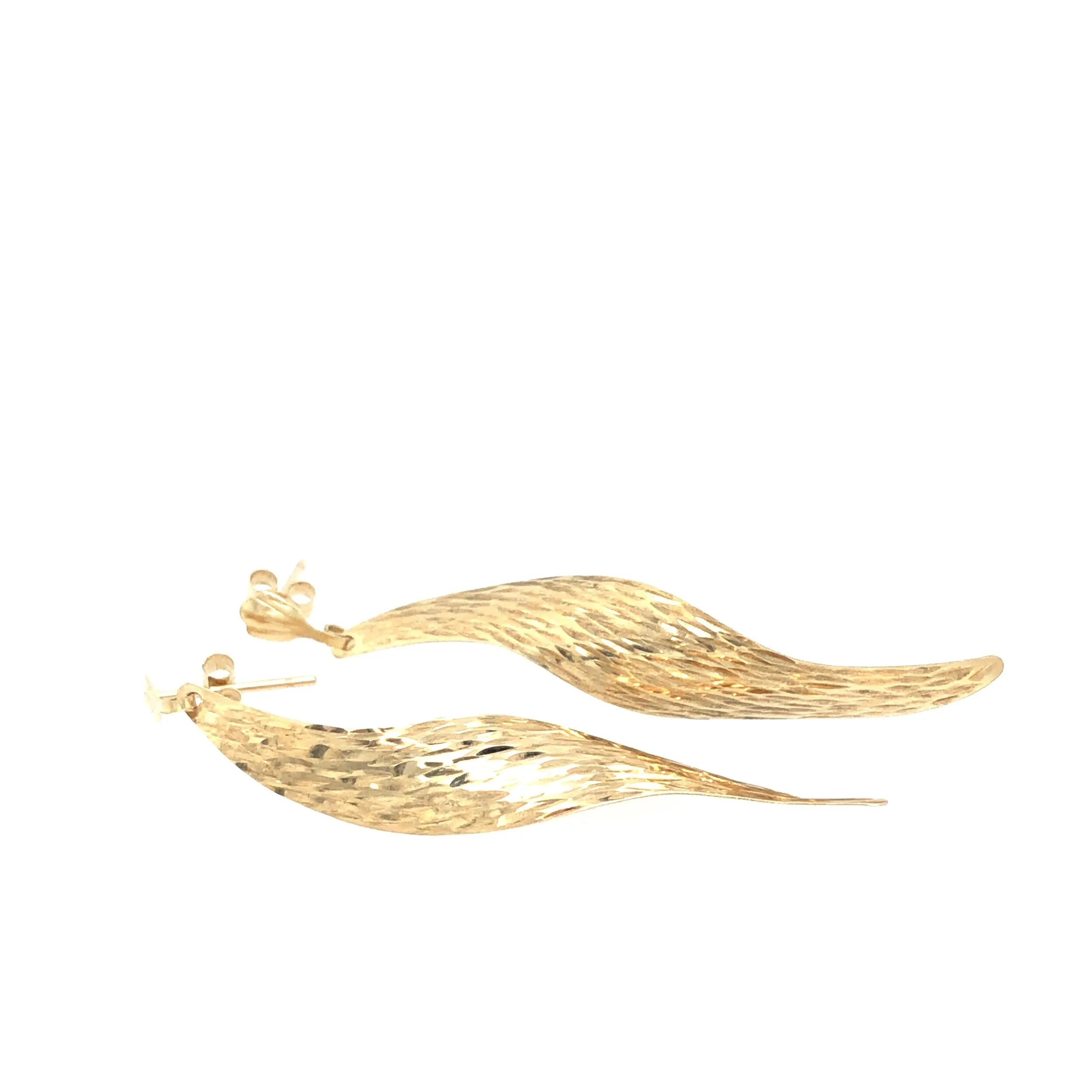 Delicate 1980's 9K Gold Swirl Vintage Earrings