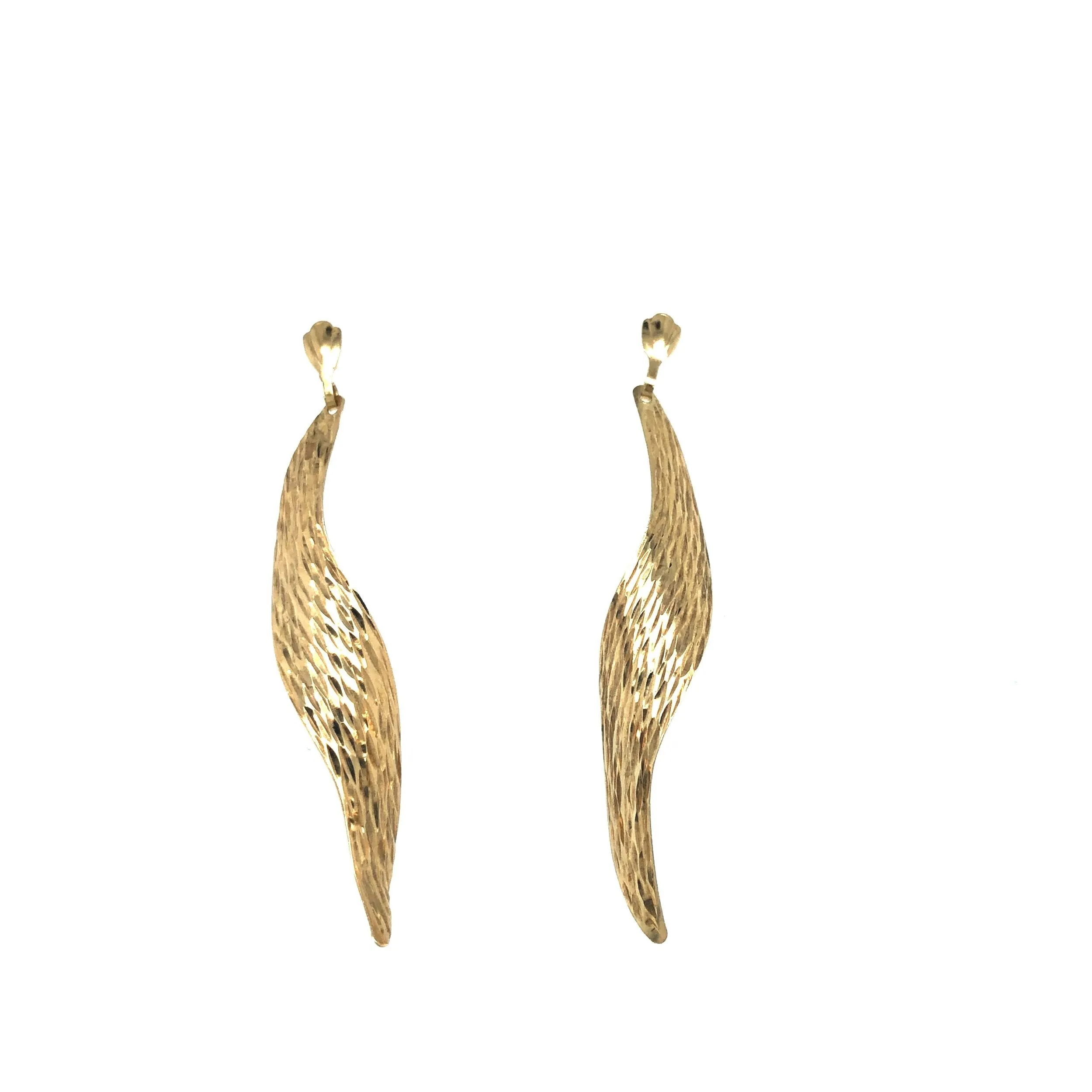 Delicate 1980's 9K Gold Swirl Vintage Earrings