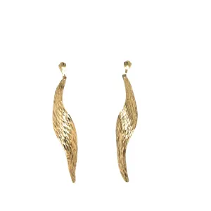Delicate 1980's 9K Gold Swirl Vintage Earrings