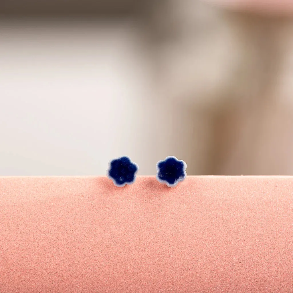 Delicate Flower Multicolor Ceramic Earrings