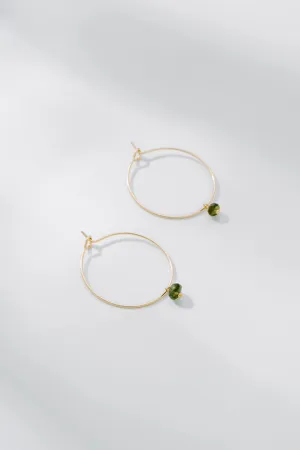 DELICATE HOOPS w/ MINI TOURMALINE
