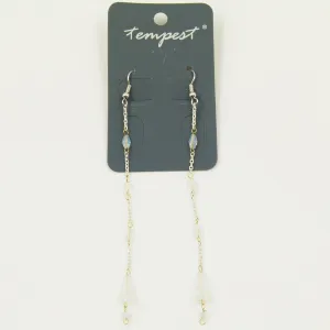 Delicate long drop beaded earrings